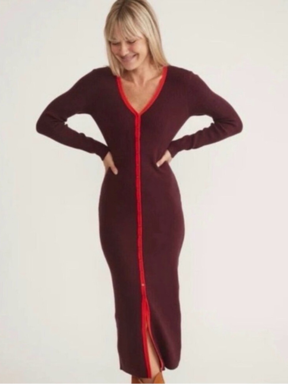 Marine Layer Lexi Ribbed Midi Knit Dress